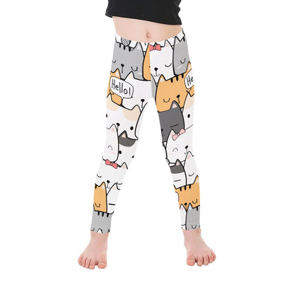 Cat Hello - Kid's Ankle Length Leggings Kids Leggings