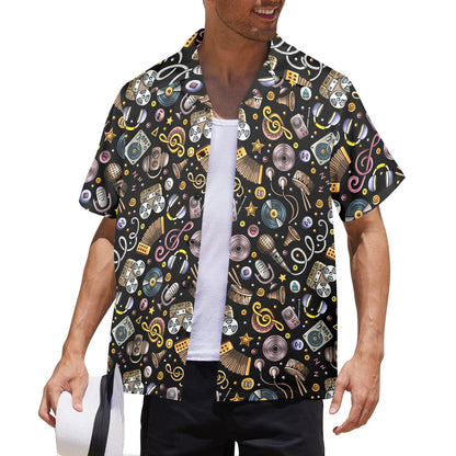 Retro Music Mix - Mens Hawaiian Shirt Mens Hawaiian Shirt