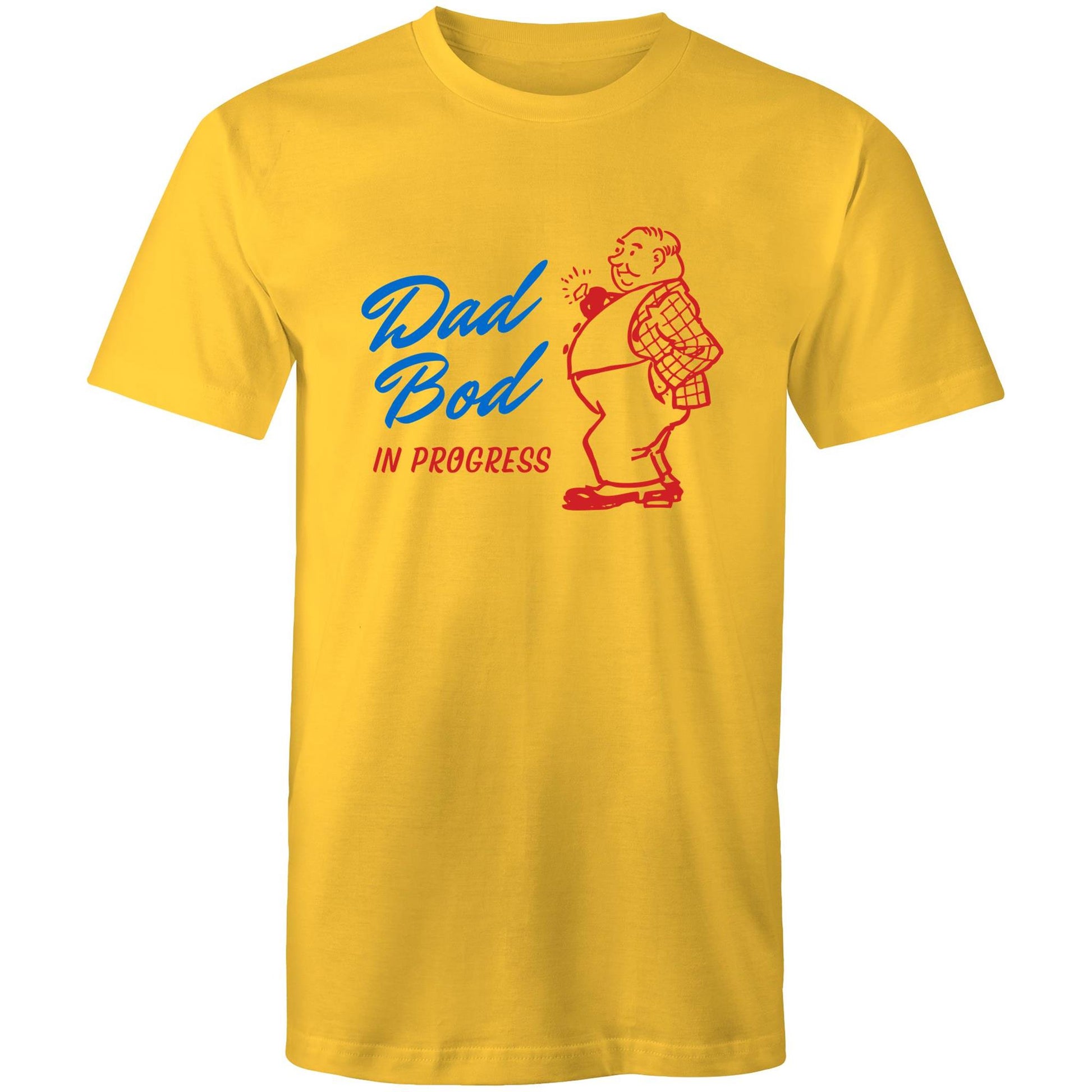Dad Bod In Progress - Mens T-Shirt Yellow Mens T-shirt Dad