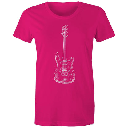 Guitar - Women's T-shirt Fuchsia Womens T-shirt Music Womens