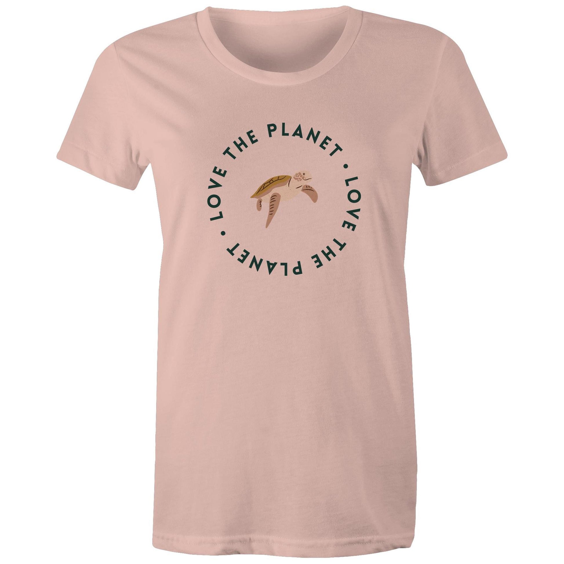 Love The Planet - Womens T-shirt Pale Pink Womens T-shirt animal Environment