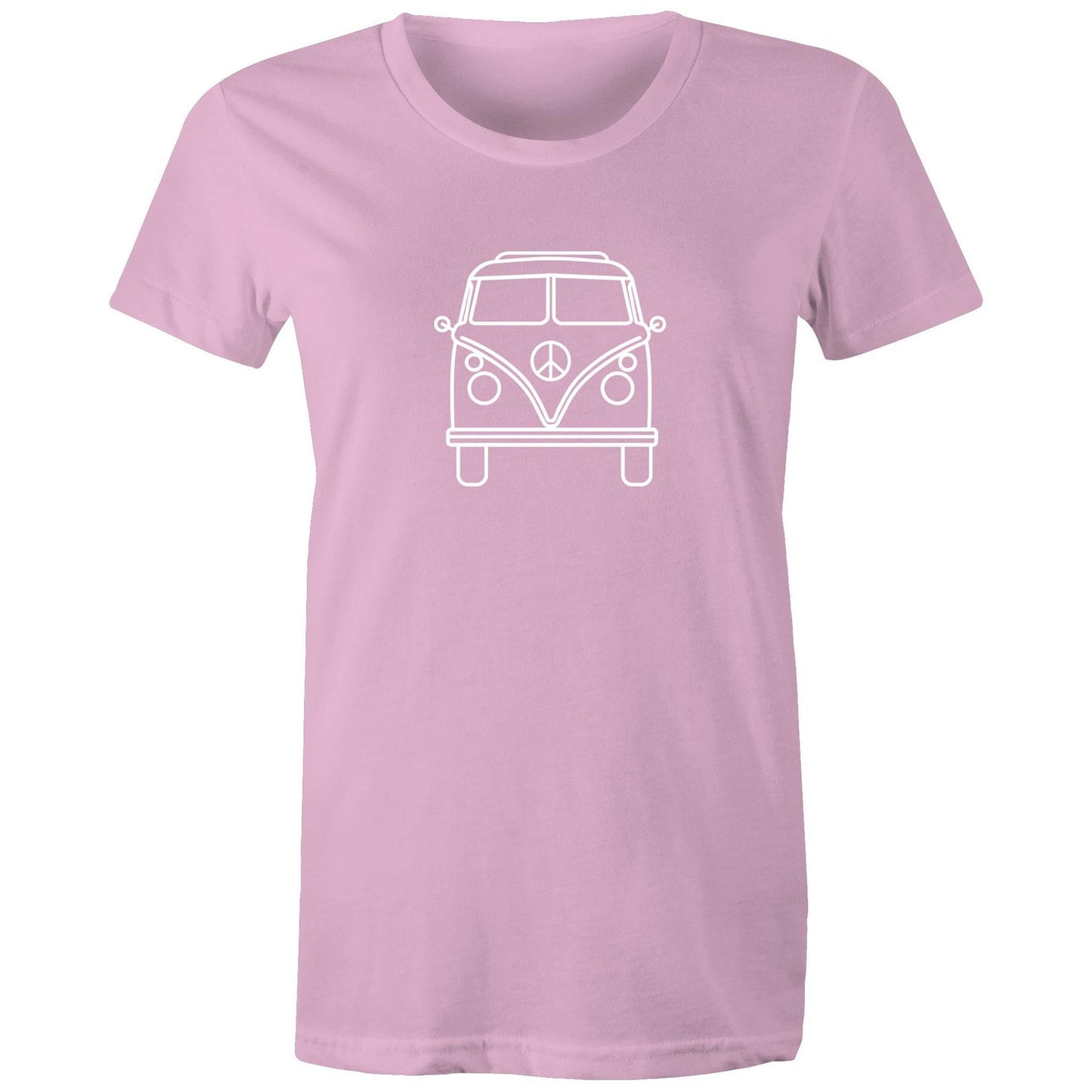 Beach Van - Women's T-shirt Pink Womens T-shirt Retro Summer Womens
