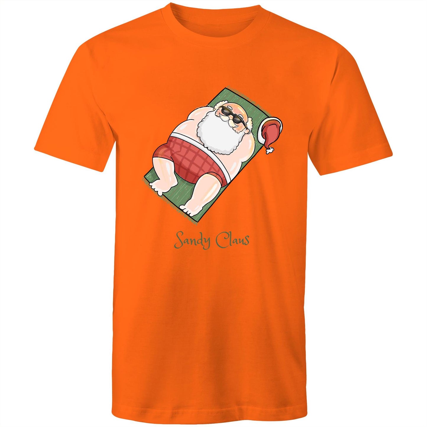 Sandy Claus - Mens T-Shirt Orange Christmas Mens T-shirt Merry Christmas