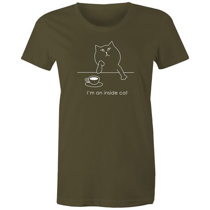 I'm An Inside Cat - Women's T-shirt Army Womens T-shirt animal Funny Womens