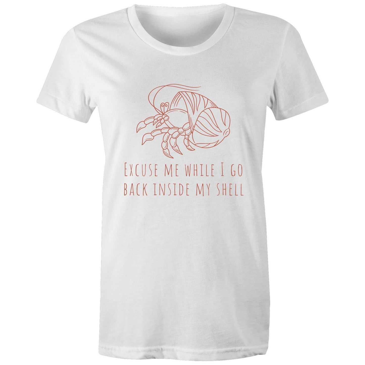 Hermit Crab Introvert - Womens T-shirt White Womens T-shirt animal Funny Womens