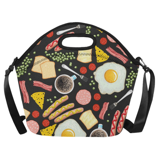 Breakfast Food - Neoprene Lunch Bag/Large Neoprene Lunch Bag/Large Food Printed Offshore