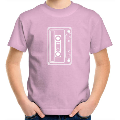 Cassette - Kids Youth Crew T-Shirt Pink Kids Youth T-shirt Music Retro