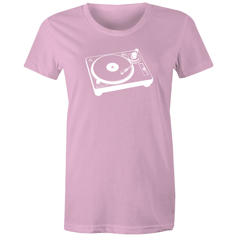 Turntable - Women's T-shirt Pink Womens T-shirt Music Retro Womens