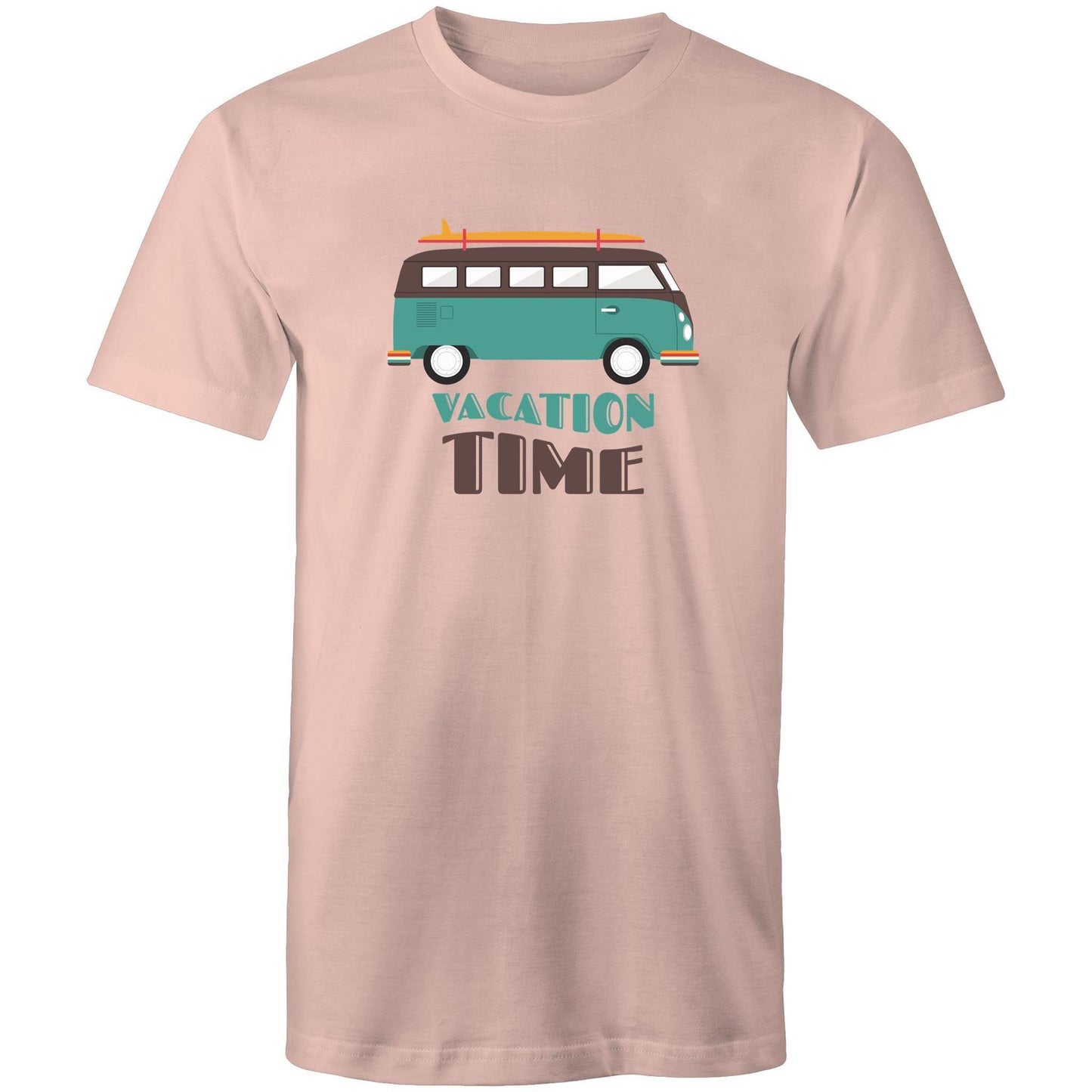 Vacation Time - Mens T-Shirt Pale Pink Mens T-shirt Mens Retro Summer