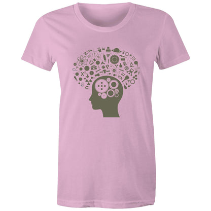 Science Brain - Womens T-shirt Pink Womens T-shirt Science Womens