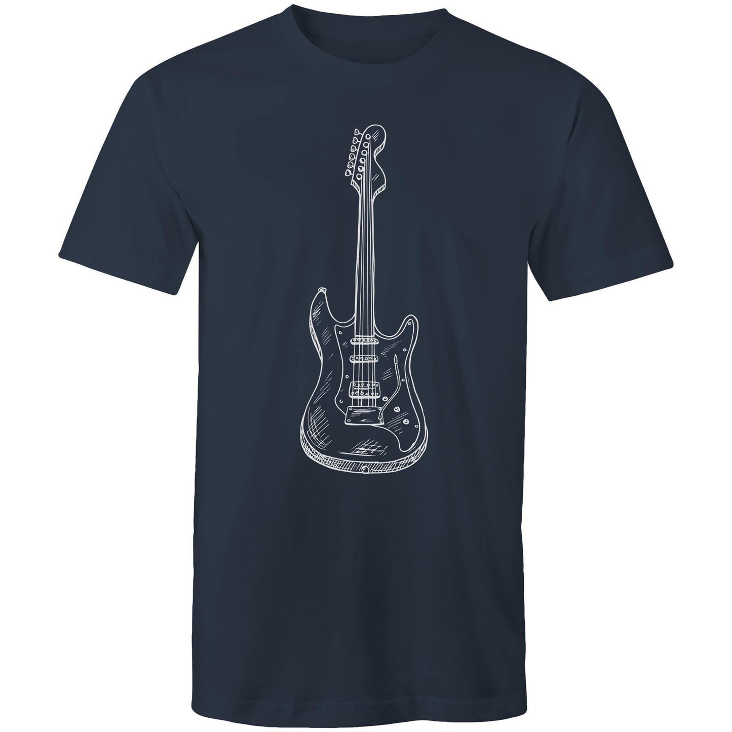 Guitar - Mens T-Shirt Navy Mens T-shirt Mens Music