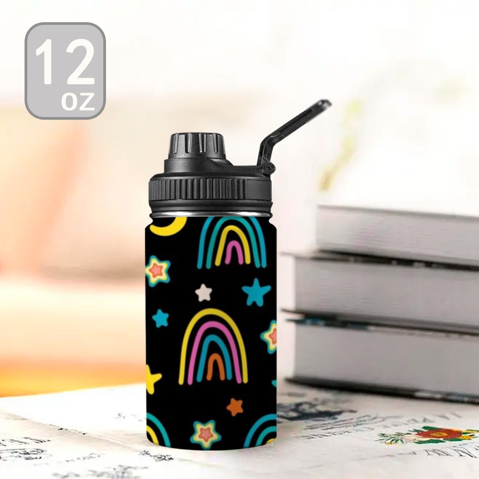 Rainbows - Kids Water Bottle with Chug Lid (12 oz) Kids Water Bottle with Chug Lid