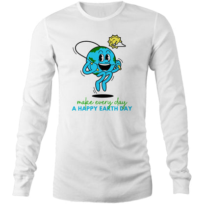Make Every Day A Happy Earth Day - Long Sleeve T-Shirt White Unisex Long Sleeve T-shirt Environment