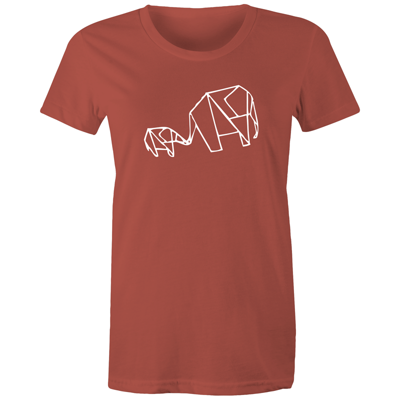 Origami Elephants - Women's T-shirt Coral Womens T-shirt animal Womens