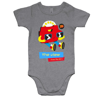 The View From The 90's - Baby Bodysuit Grey Marle Baby Bodysuit Retro