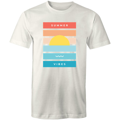 Summer Vibes - Mens T-Shirt Natural Mens T-shirt Mens Retro Summer