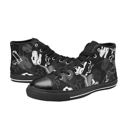 Dinosaur Skeleton - High Top Canvas Shoes for Kids Kids High Top Canvas Shoes