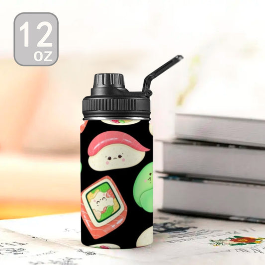 Happy Sushi - Kids Water Bottle with Chug Lid (12 oz) Kids Water Bottle with Chug Lid Food