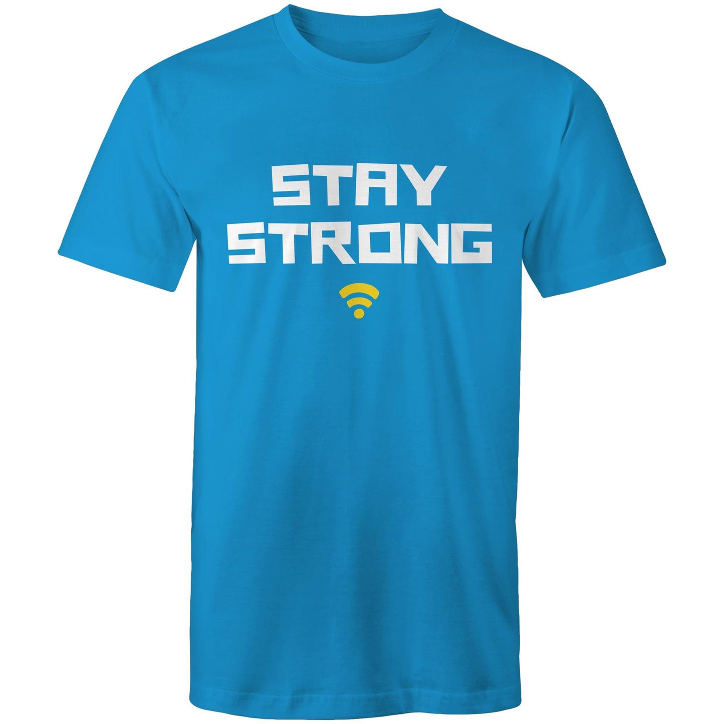 Stay Strong - Mens T-Shirt Arctic Blue Mens T-shirt Motivation Tech