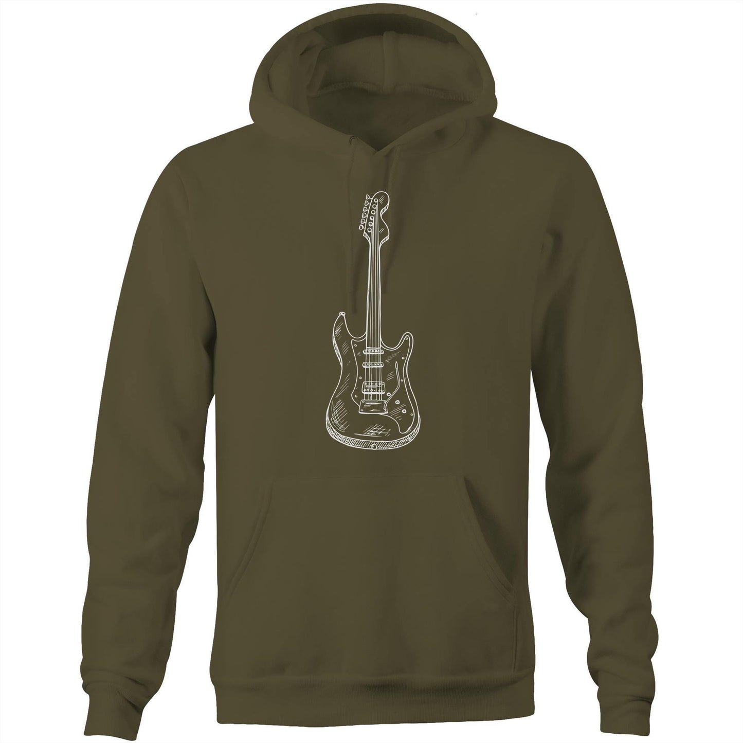 Guitar - Pocket Hoodie Sweatshirt Army Hoodie Mens Music Womens