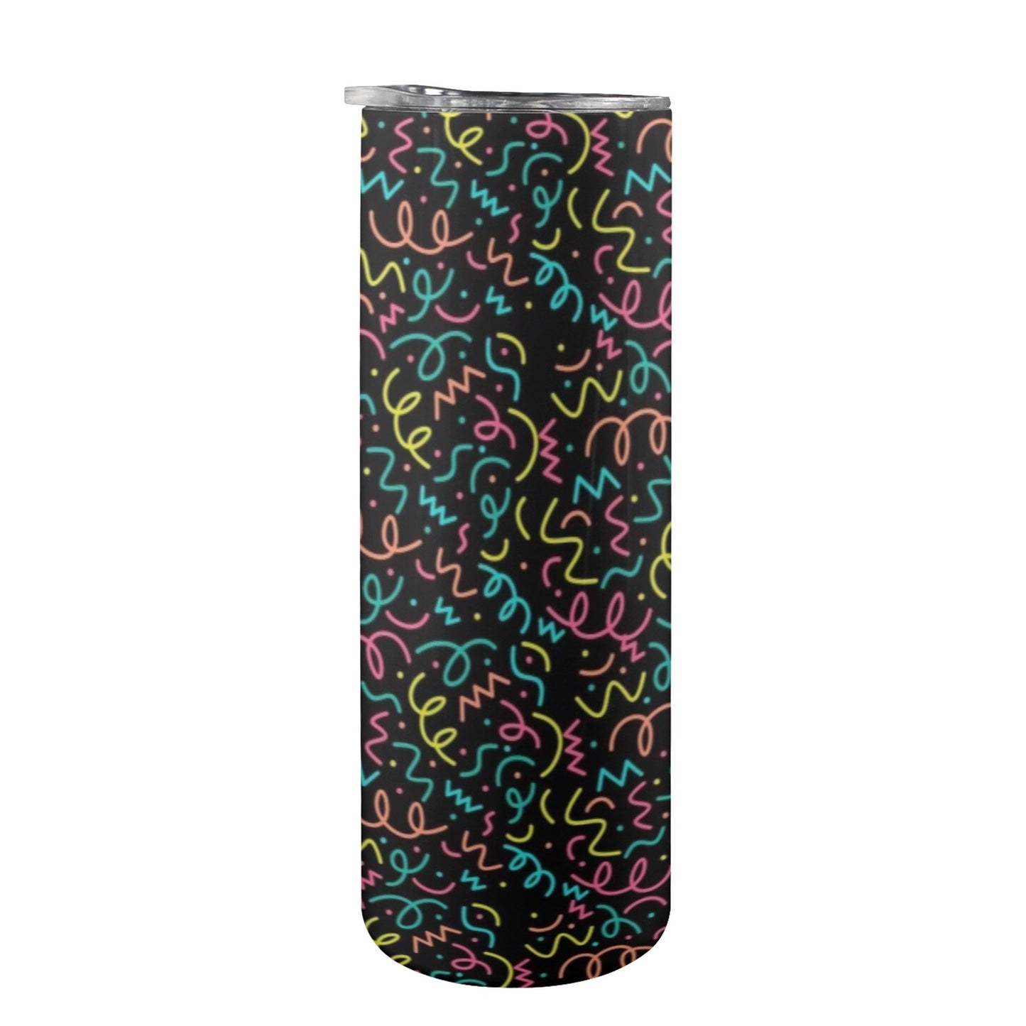 Squiggle Time - 20oz Tall Skinny Tumbler with Lid and Straw 20oz Tall Skinny Tumbler with Lid and Straw