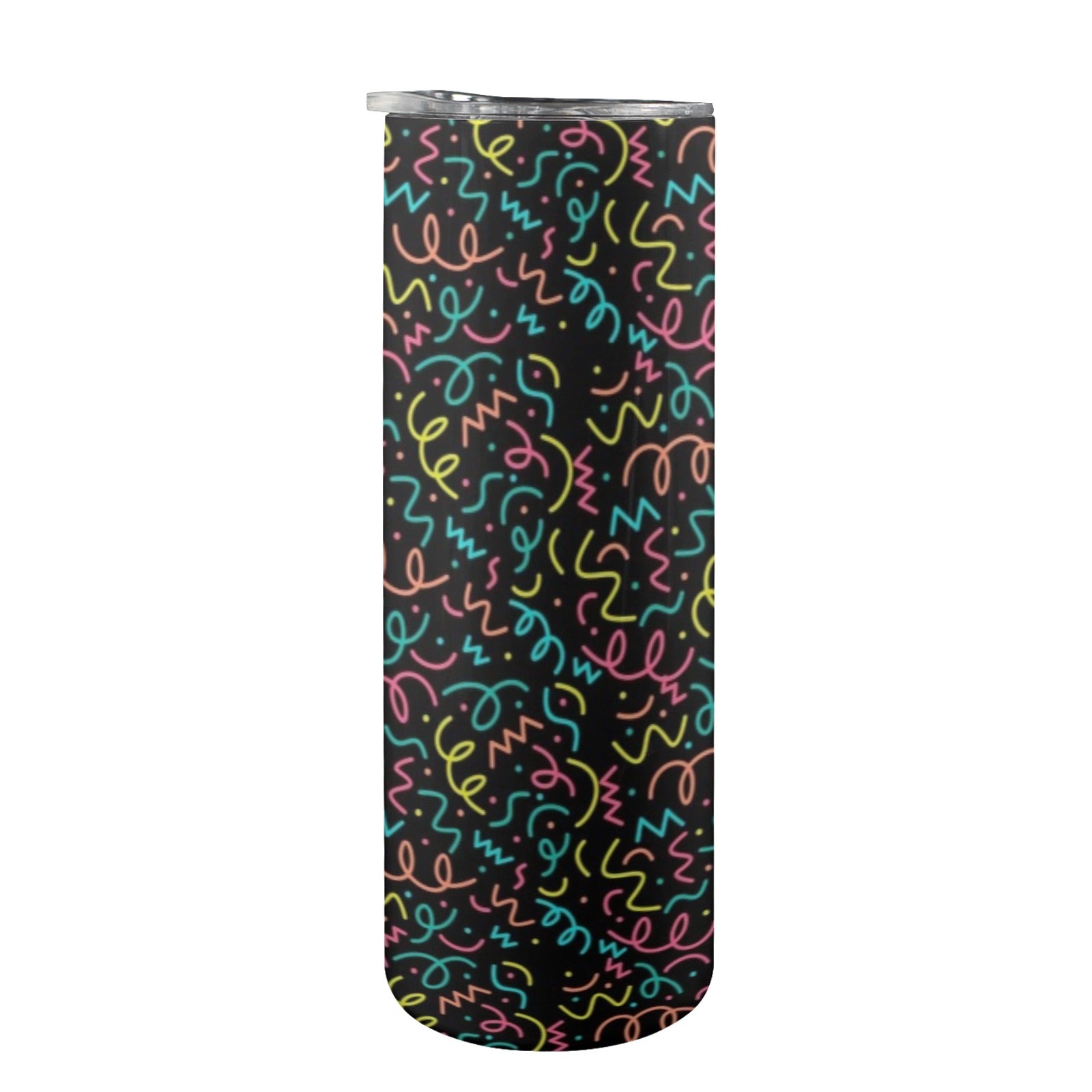 Squiggle Time - 20oz Tall Skinny Tumbler with Lid and Straw 20oz Tall Skinny Tumbler with Lid and Straw Printed Offshore