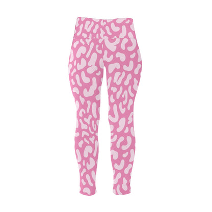 Pink Leopard - Women's Extra Plus Size High Waist Leggings Women's Extra Plus Size High Waist Leggings animal