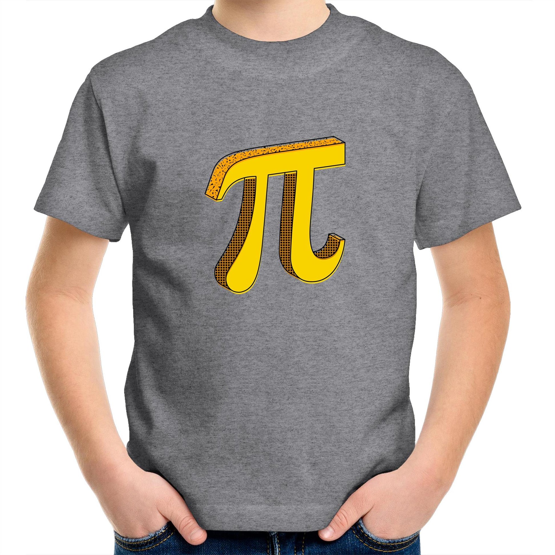 Pi - Kids Youth Crew T-Shirt Grey Marle Kids Youth T-shirt Maths Science