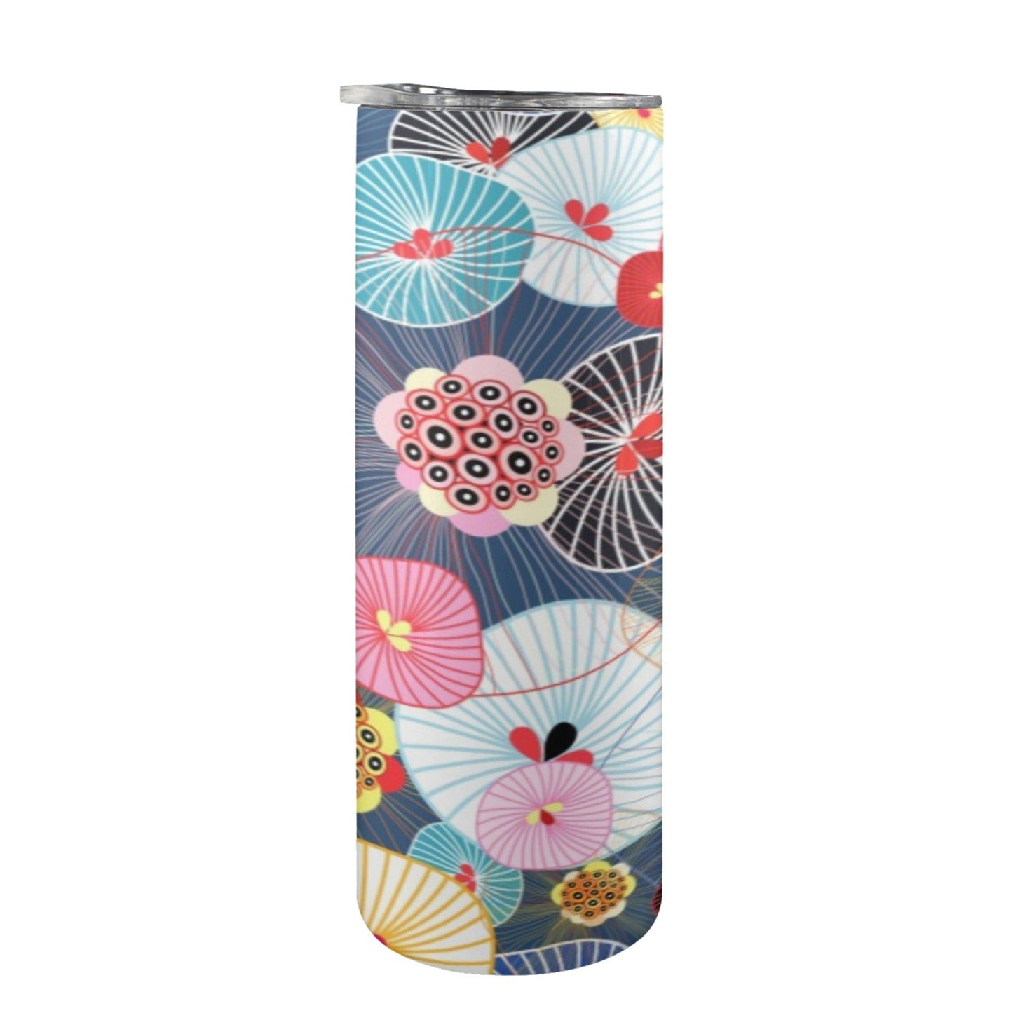 Abstract Floral - 20oz Tall Skinny Tumbler with Lid and Straw 20oz Tall Skinny Tumbler with Lid and Straw