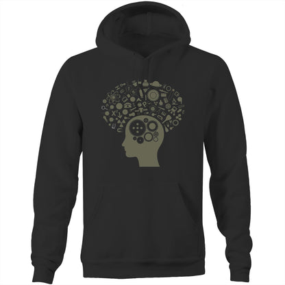 Science Brain - Pocket Hoodie Sweatshirt Black Hoodie Mens Science Womens