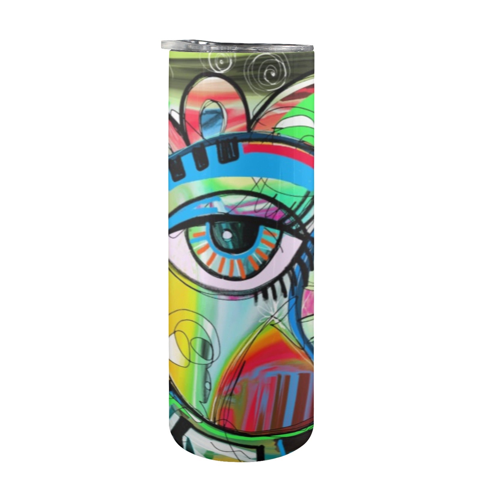 Graffiti Bird - 20oz Tall Skinny Tumbler with Lid and Straw 20oz Tall Skinny Tumbler with Lid and Straw