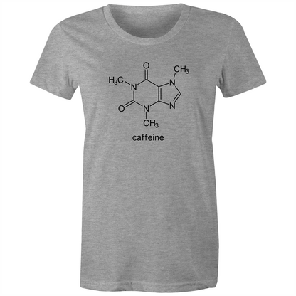 Caffeine Molecule - Women's T-shirt Grey Marle Womens T-shirt Coffee Science Womens