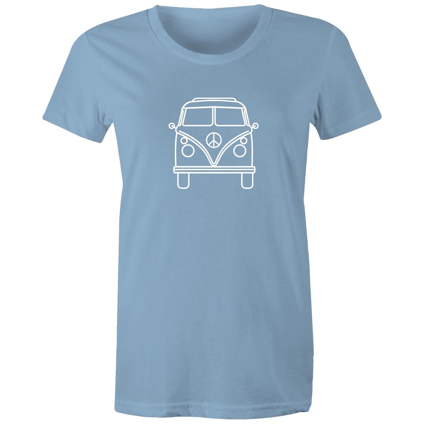 Beach Van - Women's T-shirt Carolina Blue Womens T-shirt Retro Summer Womens