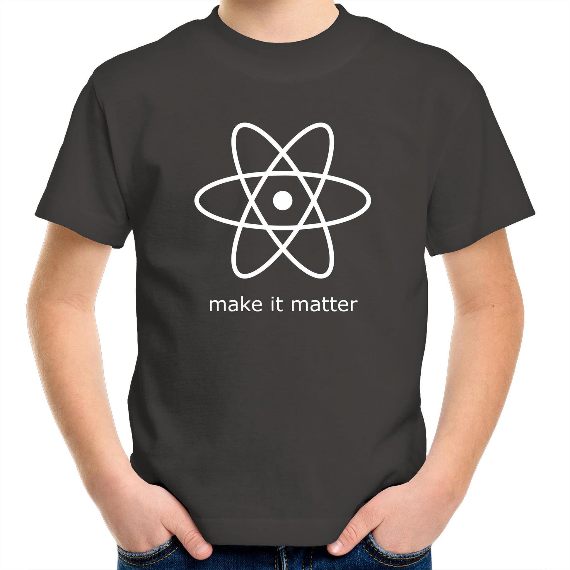 Make It Matter - Kids Youth Crew T-Shirt Charcoal Kids Youth T-shirt Science