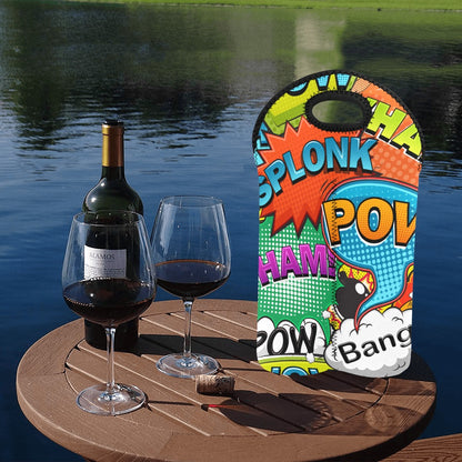 Comic Book 2 - 2-Bottle Neoprene Wine Bag 2 Bottle Wine Bag