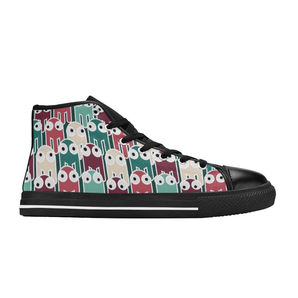 Cartoon Octopus - High Top Canvas Shoes for Kids Kids High Top Canvas Shoes