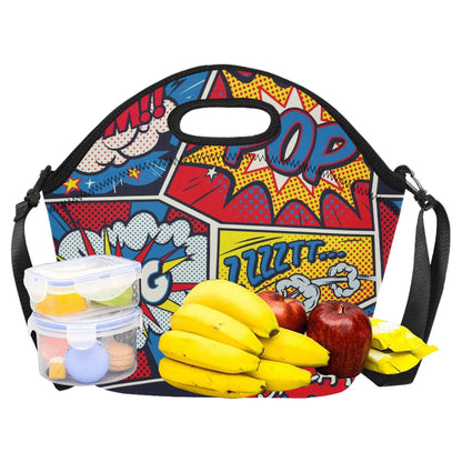 Comic Book - Neoprene Lunch Bag/Large Neoprene Lunch Bag/Large comic Printed Offshore