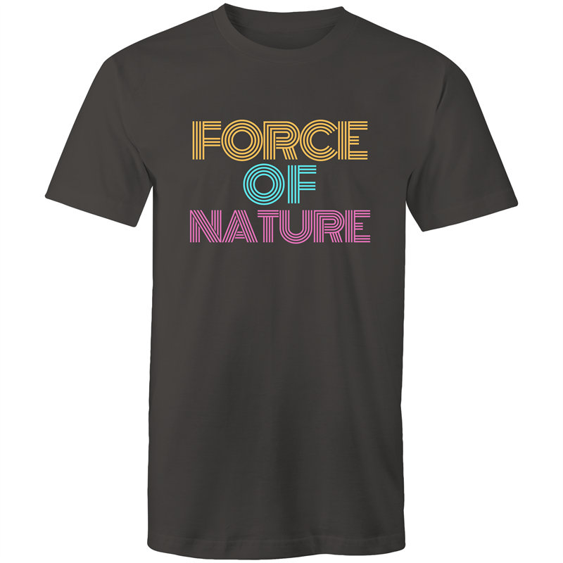 Force Of Nature - Short Sleeve T-shirt Charcoal Fitness T-shirt Fitness Mens Womens