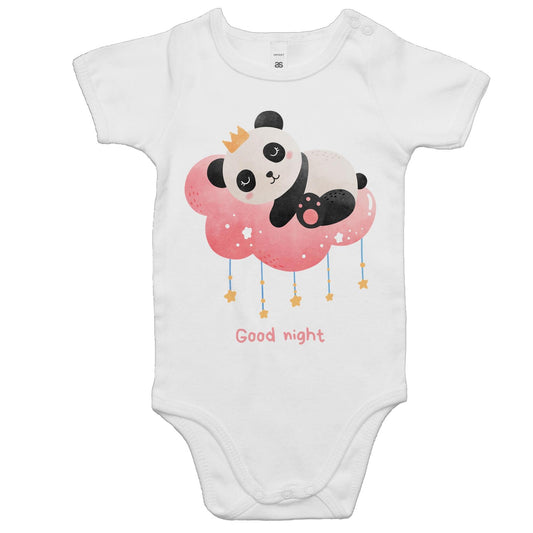 Good Night Panda - Baby Bodysuit White Baby Bodysuit animal
