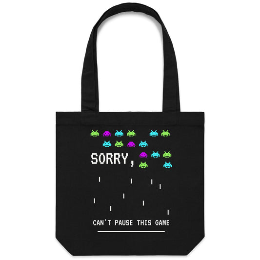 Sorry, Can't Pause This Game - Canvas Tote Bag Default Title Tote Bag Games