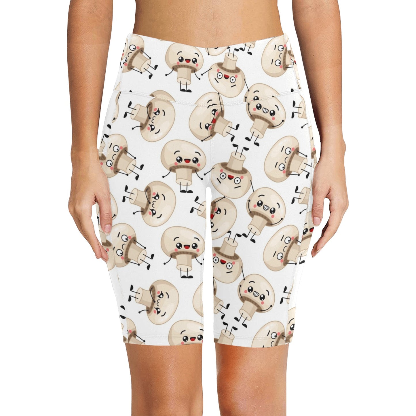 Cute Mushrooms - Women's Bike Shorts Womens Bike Shorts Food