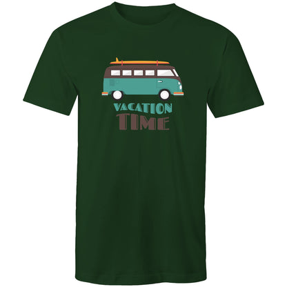 Vacation Time - Mens T-Shirt Forest Green Mens T-shirt Mens Retro Summer