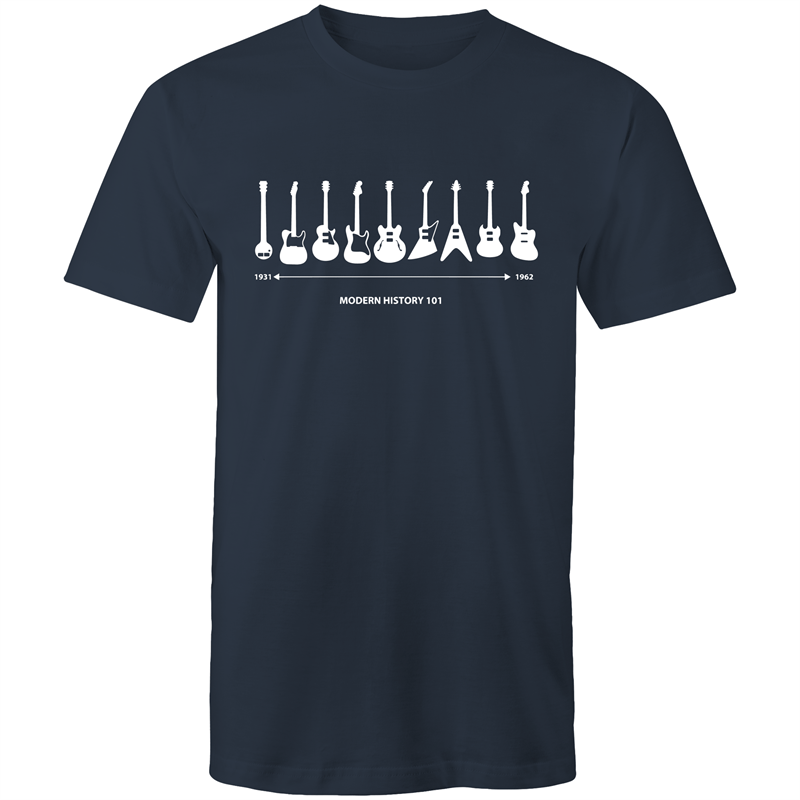 Guitar Timeline - Mens T-Shirt Navy Mens T-shirt Mens Music