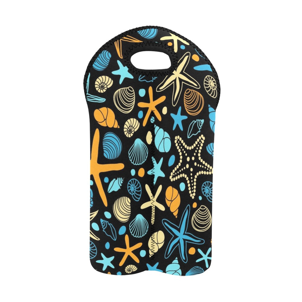 Starfish And Shells - 2-Bottle Neoprene Wine Bag 2 Bottle Wine Bag Printed Offshore