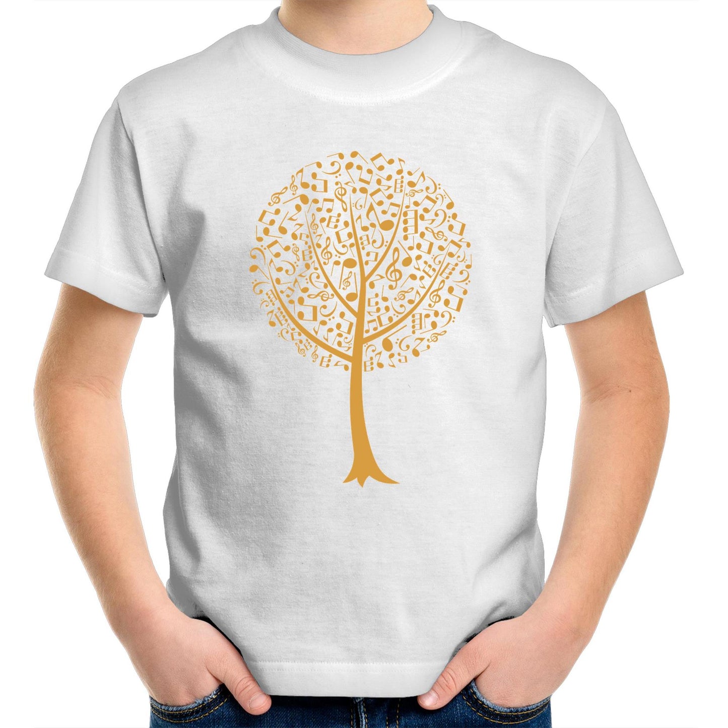 Music Tree - Kids Youth Crew T-Shirt White Kids Youth T-shirt Music Plants