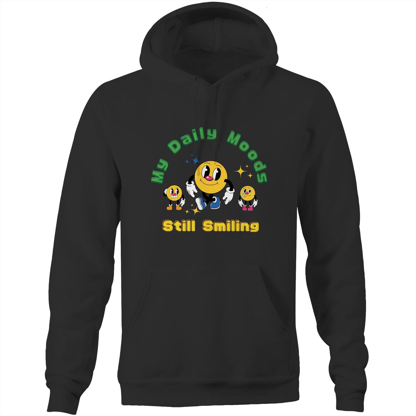 My Daily Moods - Pocket Hoodie Sweatshirt Black Hoodie
