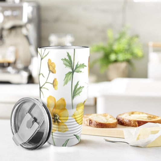 Yellow Flowers - 30oz Insulated Stainless Steel Mobile Tumbler 30oz Insulated Stainless Steel Mobile Tumbler Plants