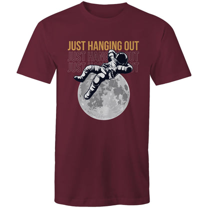 Just Hanging Out - Mens T-Shirt Burgundy Mens T-shirt Space