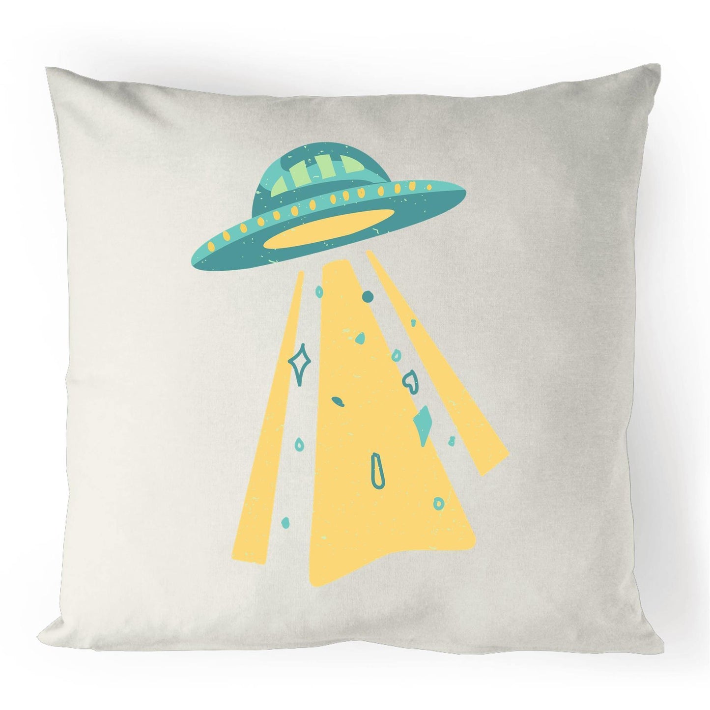 UFO - 100% Linen Cushion Cover Natural One-Size Linen Cushion Cover kids Sci Fi Space