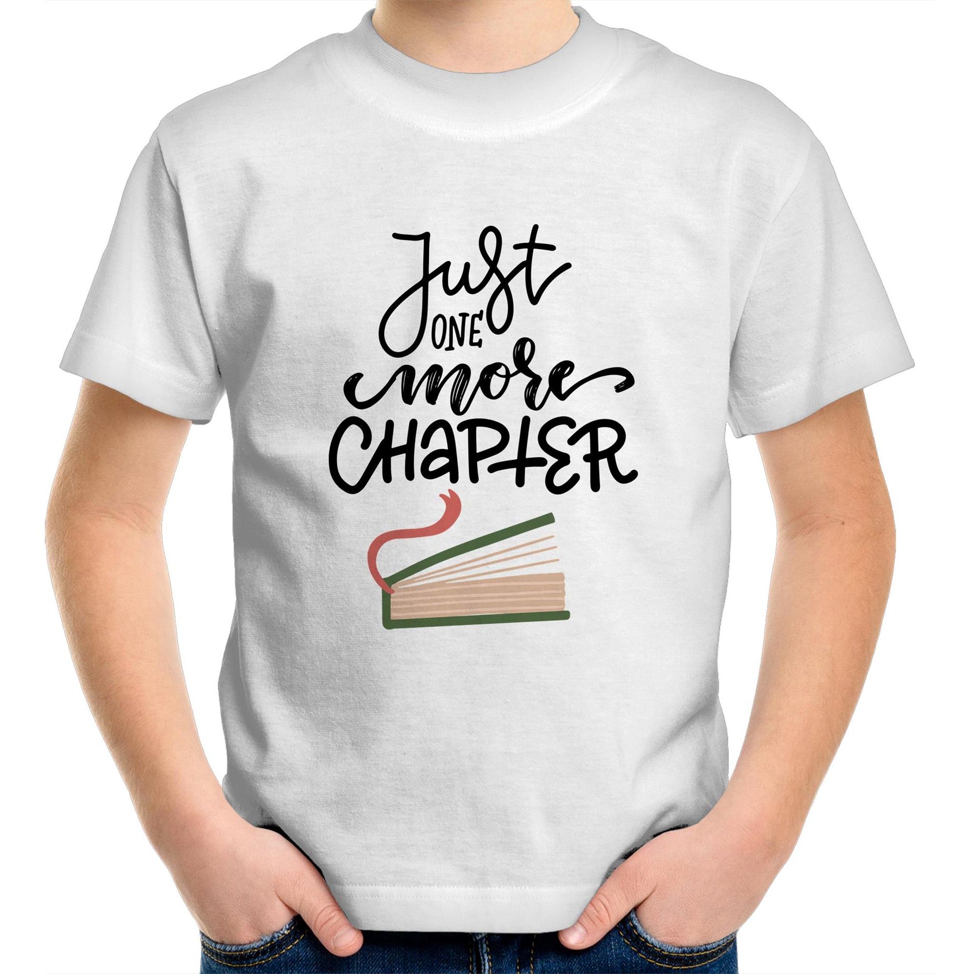 Just One More Chapter - Kids Youth Crew T-Shirt White Kids Youth T-shirt Reading